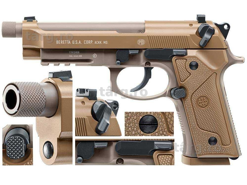 Pistol BERETTA (Modificat)!! Metal, Cu Blowback Recul Airsoft Co2 Gaz