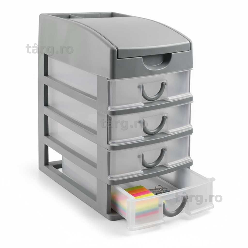 Organizator de birou cu 4 sertare depozitare accesorii cosmetice hobby