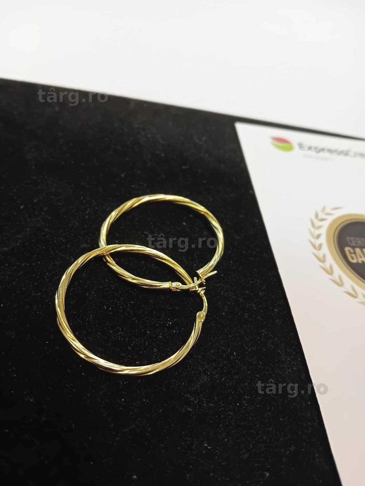 (Ag33)Cercei Aur 18K/Garantie 2 Ani 2
