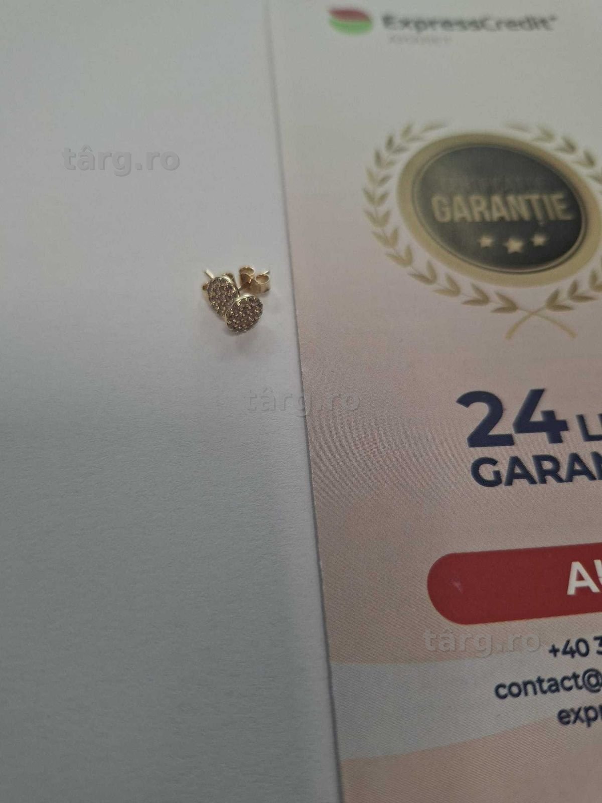 (Ag33)Cercei Aur 14K/Garantie 2 ani 2