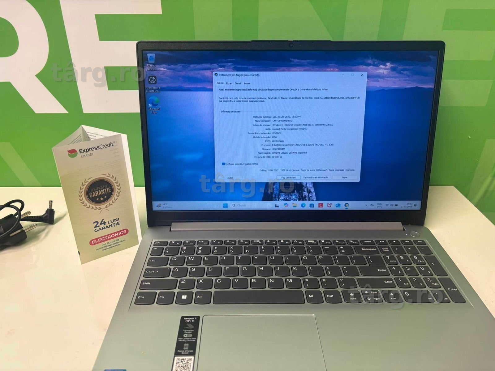 Laptop Lenovo Ideapad 1i (B.61960-Tatarasi) Garantie 2 ani-450 lei