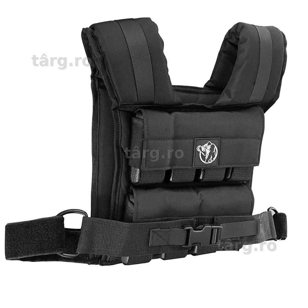Vesta cu greutati, 20 KG, negru, Gorilla Sports