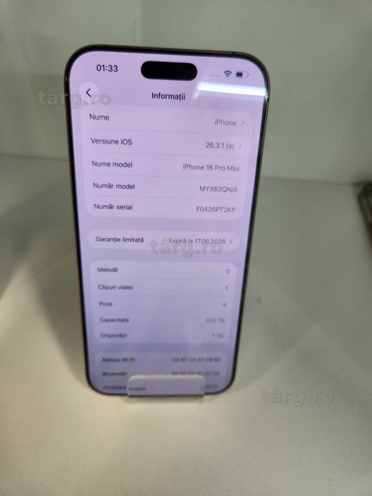 Iphone 16 Pro Max 1 TB  (Ag8 Tudor/B74775) – Garantie 2 Ani! 3
