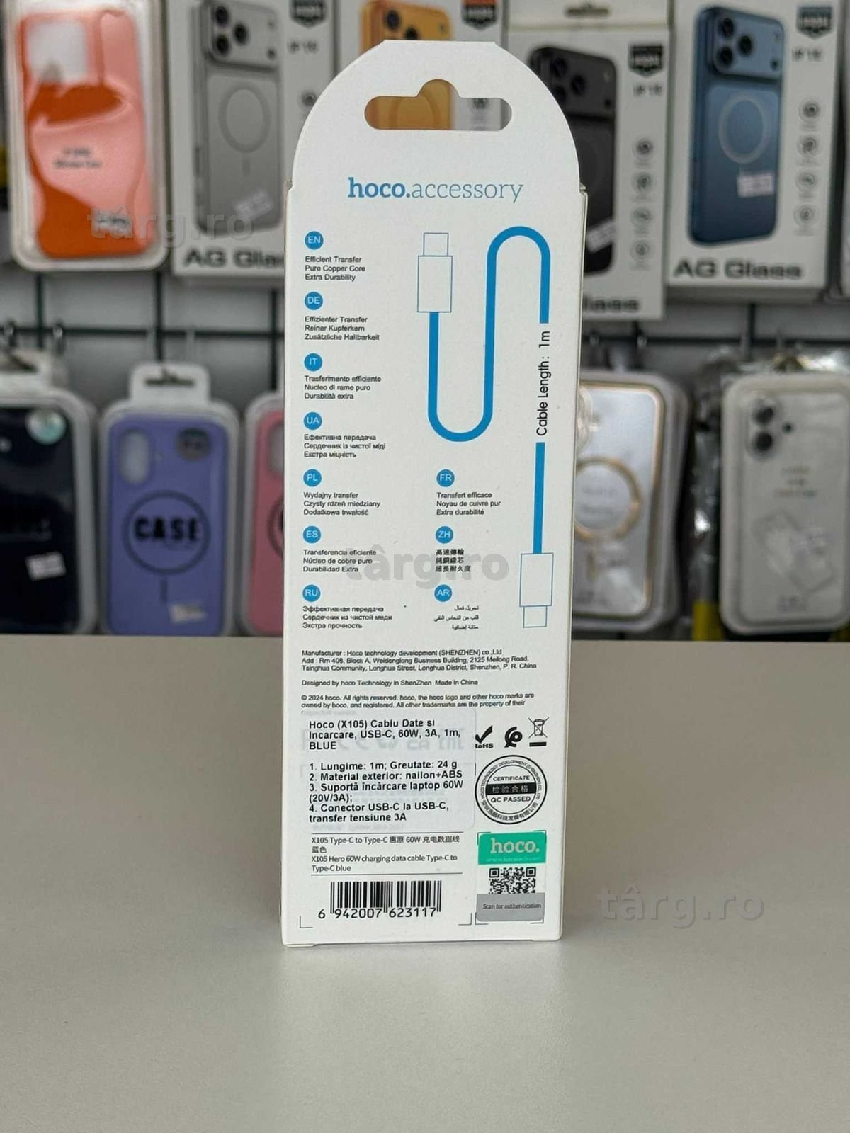 Cablu incarcare rapida, USB C-USB C, 1m 2