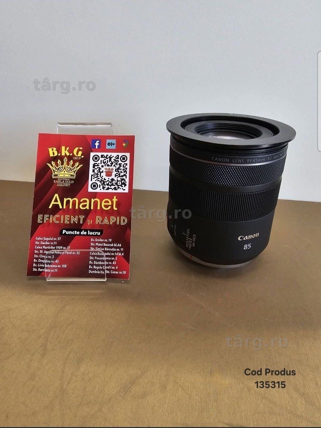 Obiectiv Foto Canon 85mm F2 Amanet BKG