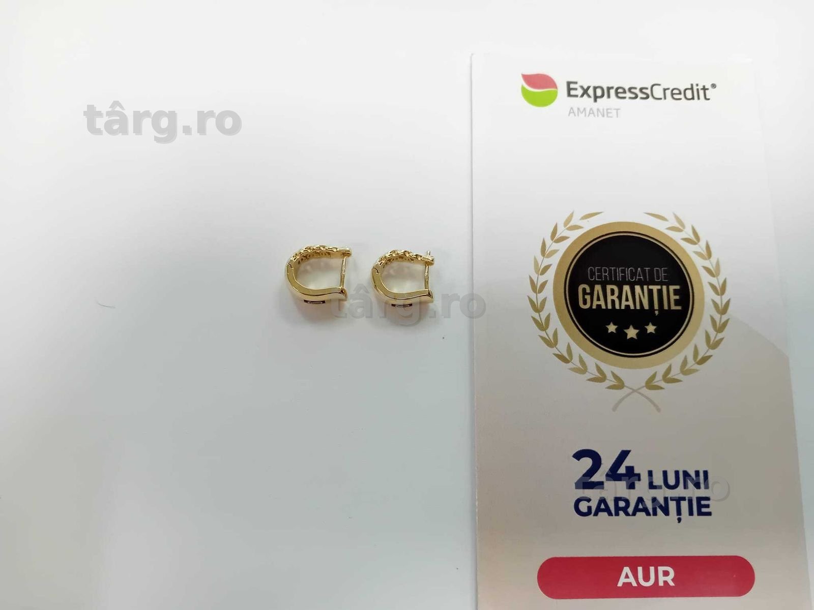 (Ag33) Cercei Aur 14K / Garantie 2 ani 2