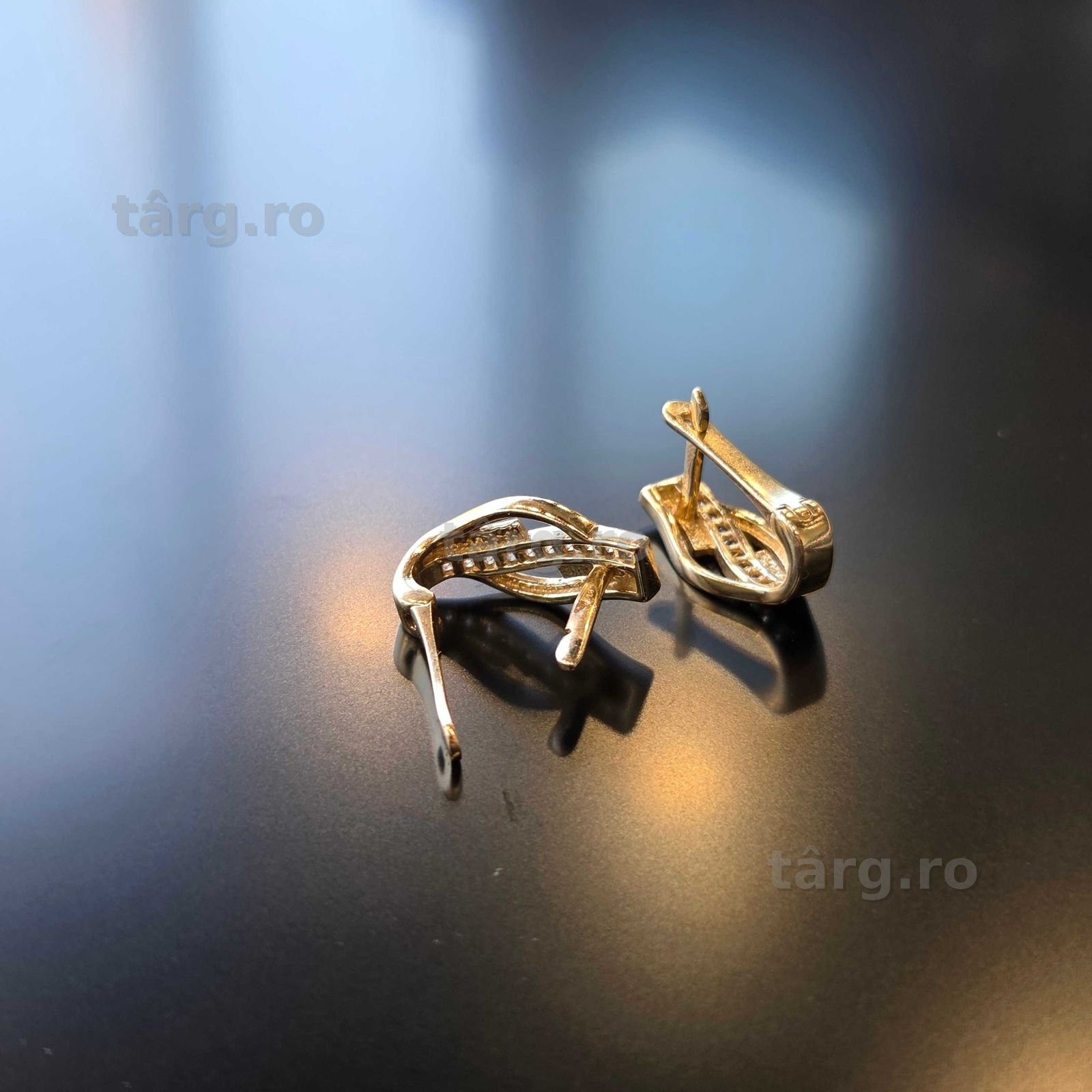 Cercei Aur 14K (Iulius Mall)(B-333.1) Garantie 2 ani! 2