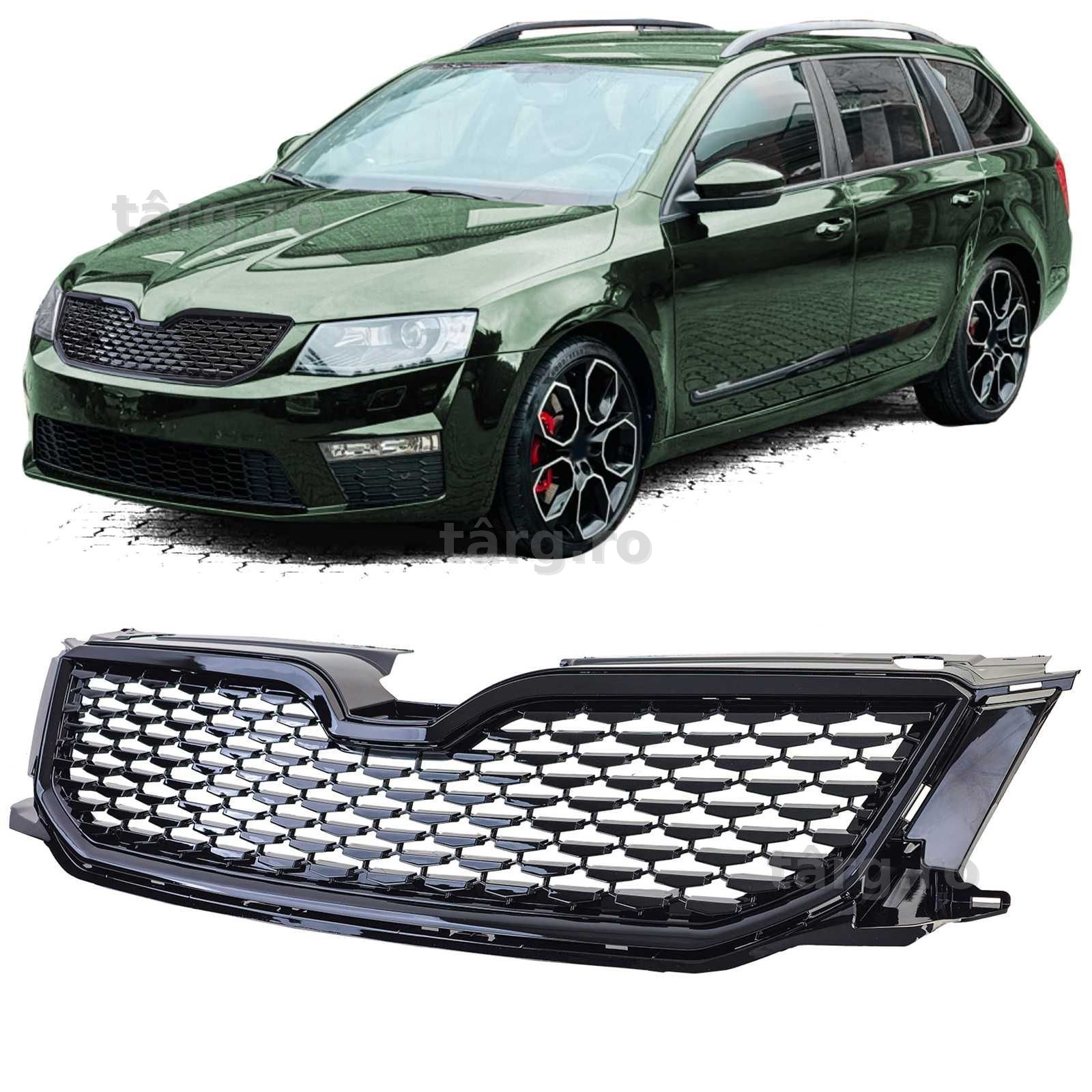 Grila radiator Sport RS neagra pentru Skoda Octavia 5E 12-17