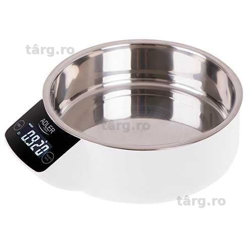 Cantar de bucatarie Adler AD 3166, bol inox, capacitate 5 kg