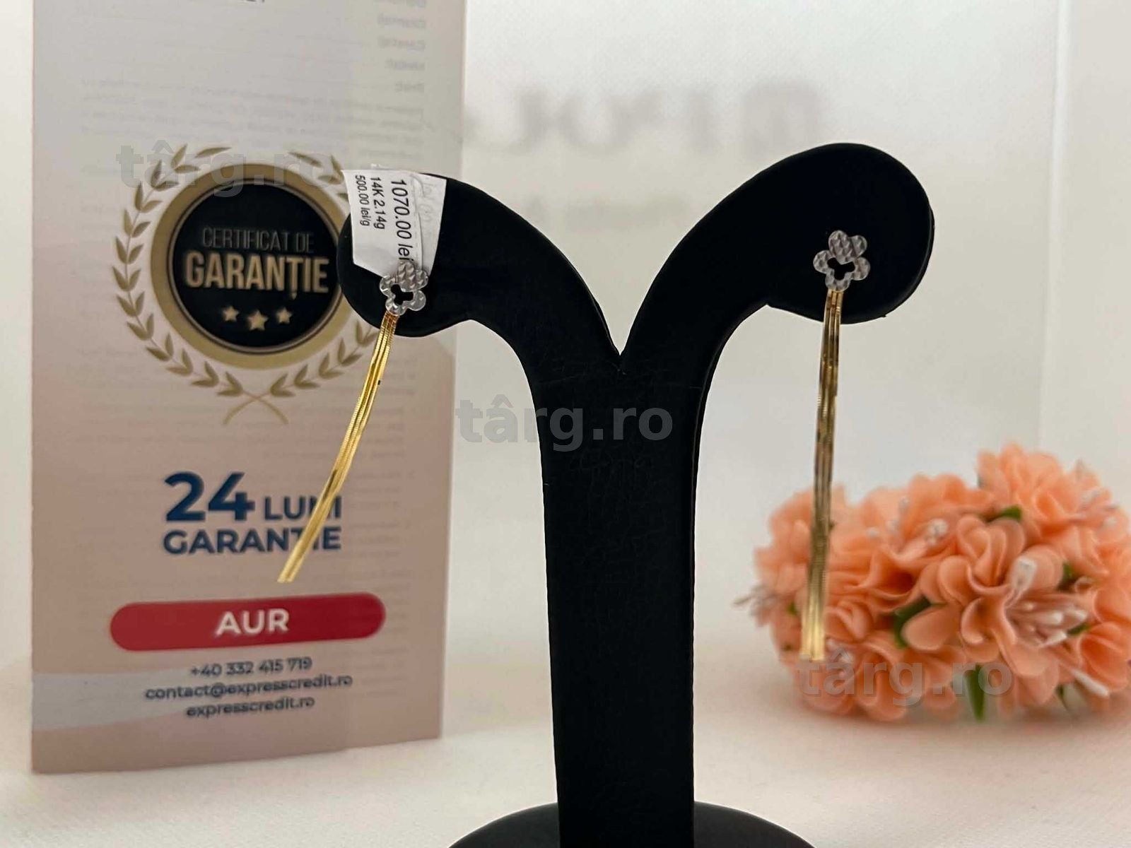 Cercei Aur 14k 2.14g (AG16 Moldova b32859.3)-Garantie 2 ani!