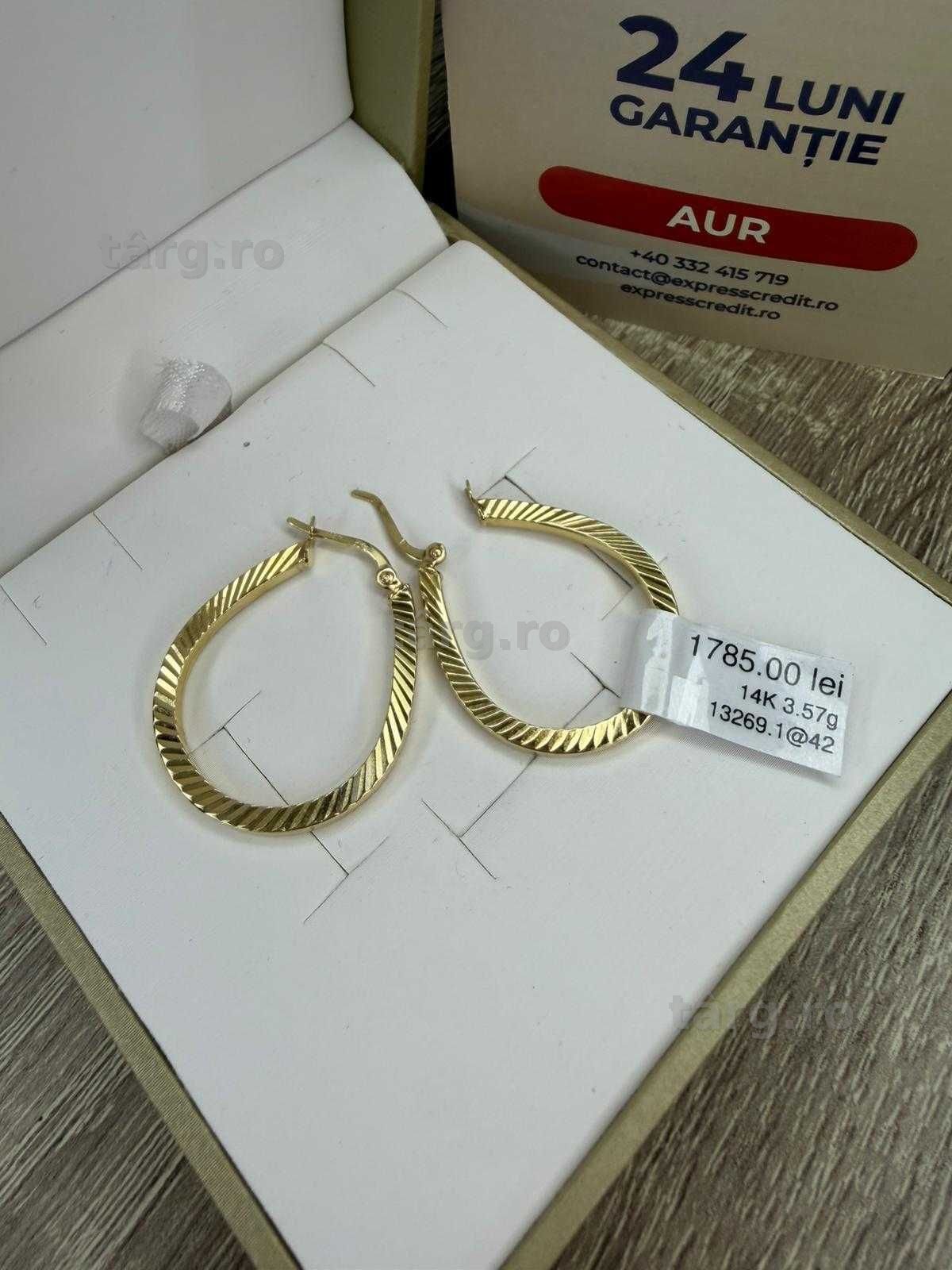 (AG42) Cercei aur 14K 3.57g b13269 - Garantie 2 ani!
