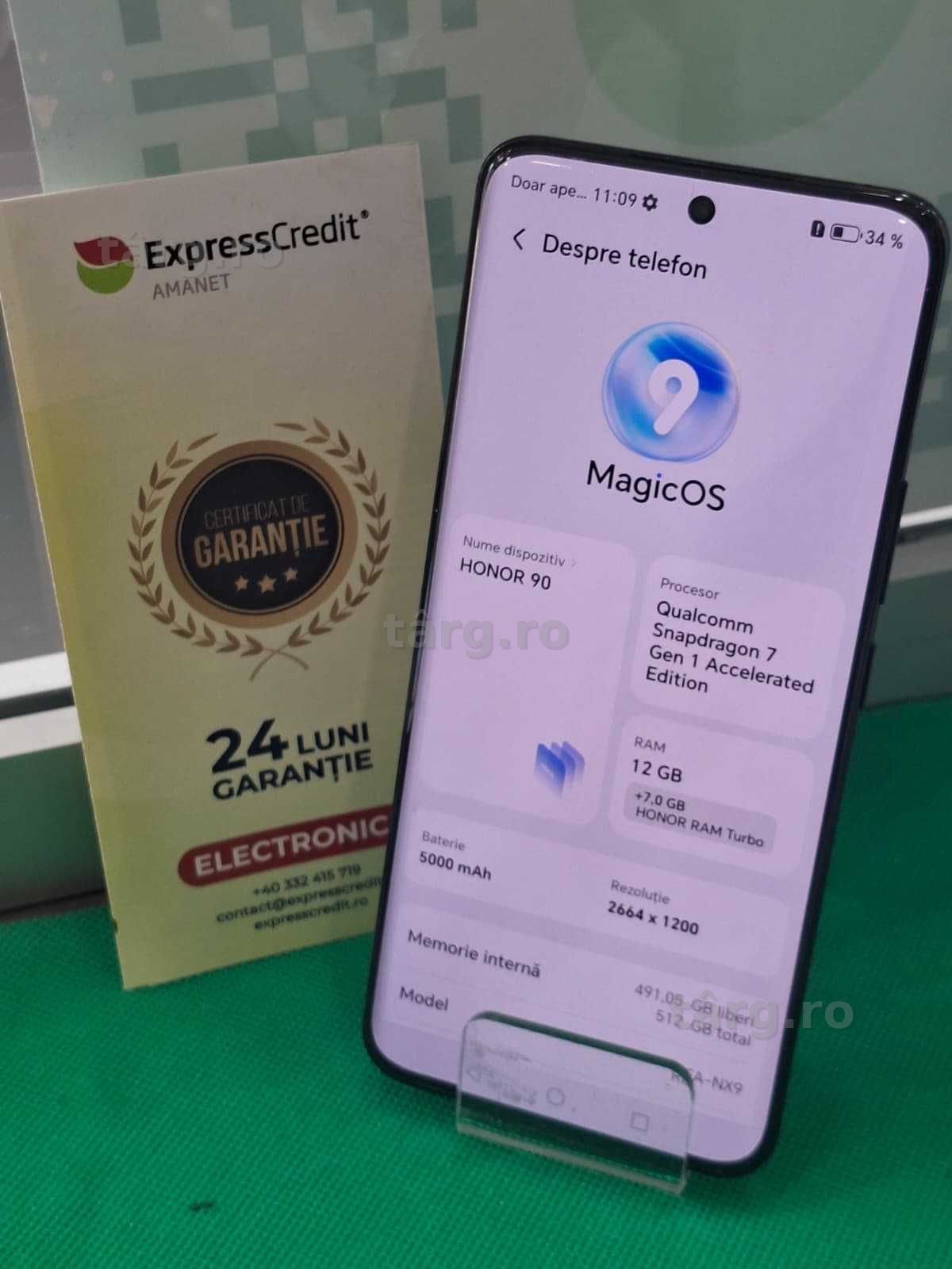 Honor 90 5G 12/512Gb (Ag44 Bacau B7392) - Garantie 2 ani!