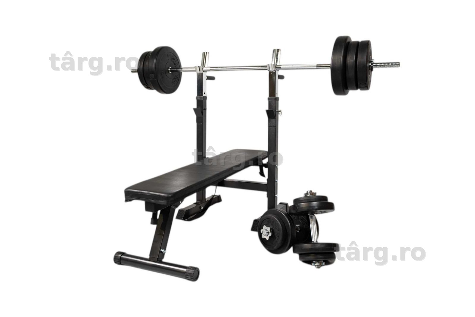 *Banca piept cu suport reglabil + set de greutati 70 KG