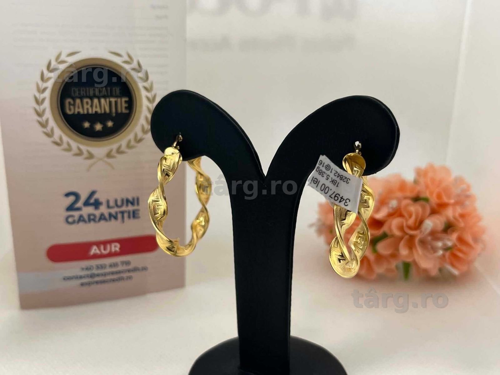 Cercei Aur 18k 5.38g (AG16 Moldova b32842)-Garantie 2 ani! 3