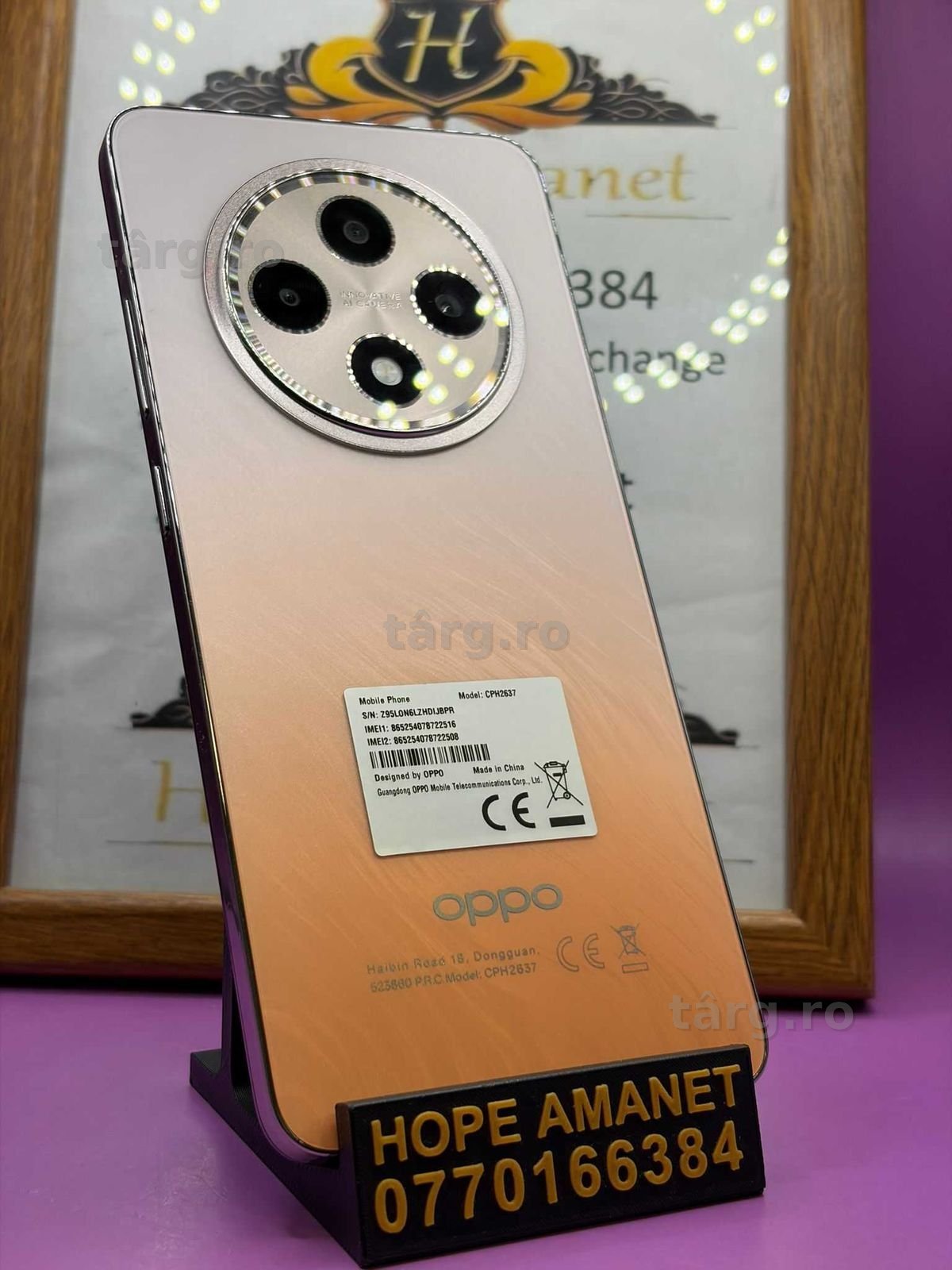 Hope Amanet P2- OPPO RENO 12F  256GB/8 GB RAM 3