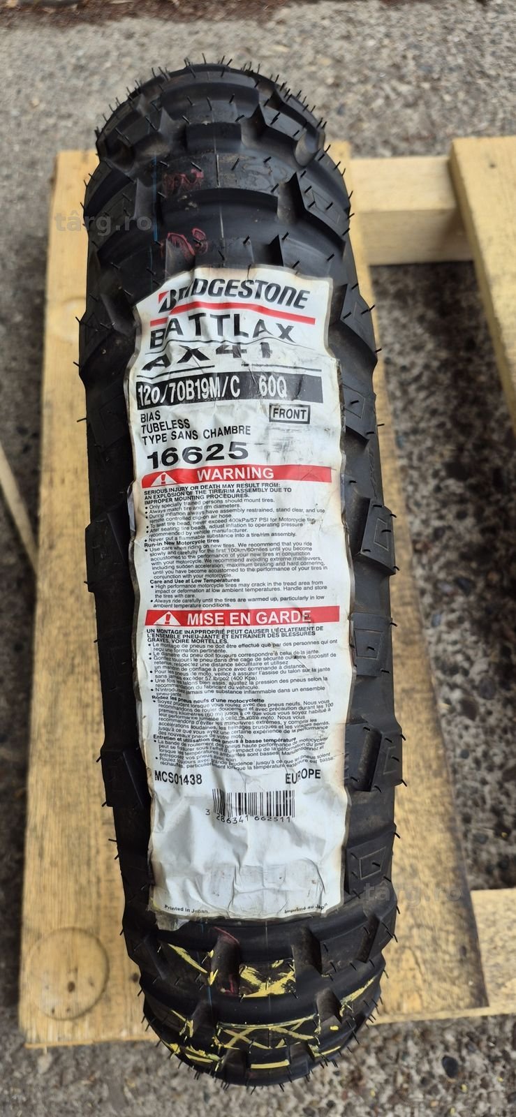 O anvelopa moto fata noua Bridgestone 120/70B19M/C,dot 2018.