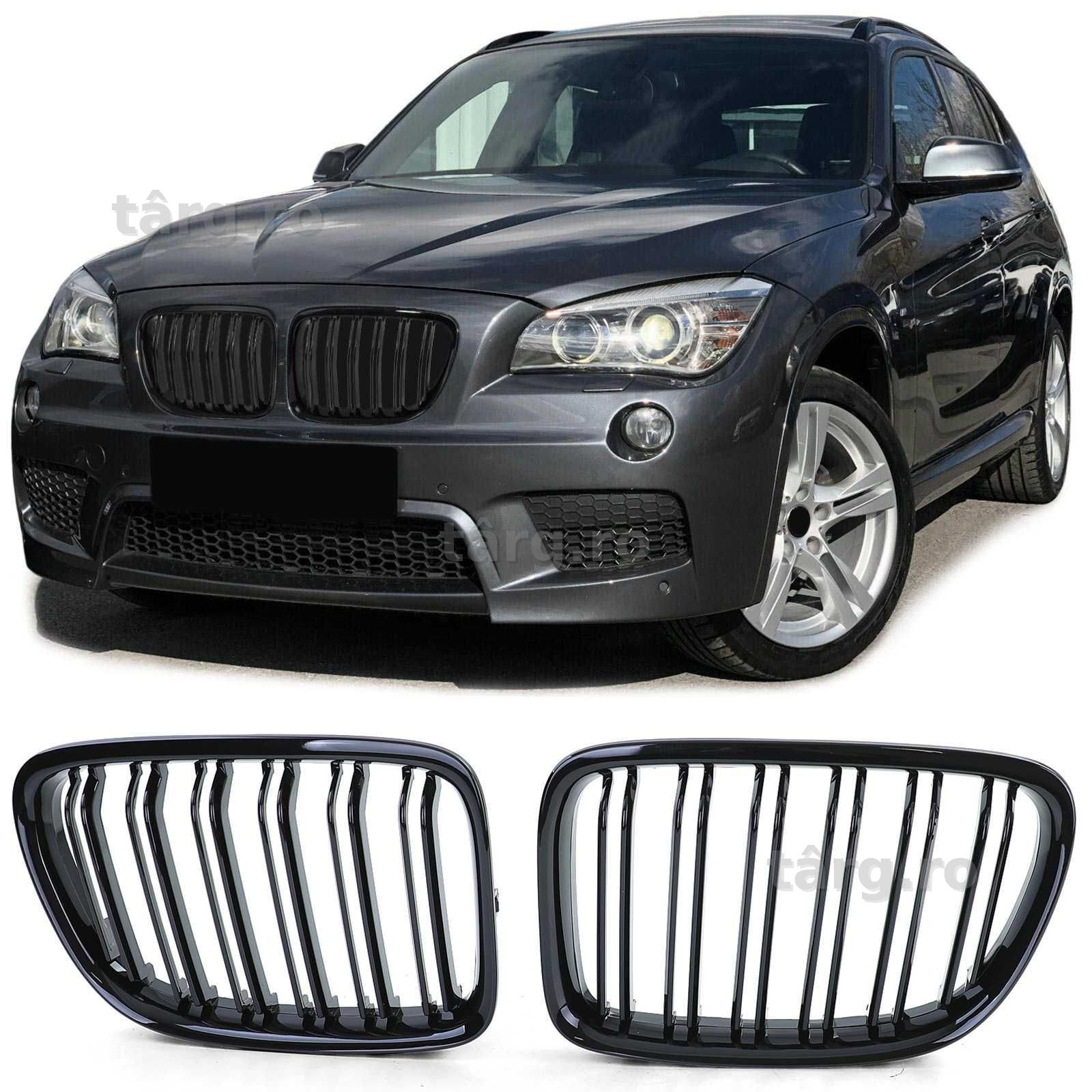 Grile Nari Duble M BMW X1 E84 2009-2015 / F48 2014-2019, Negru Lucios