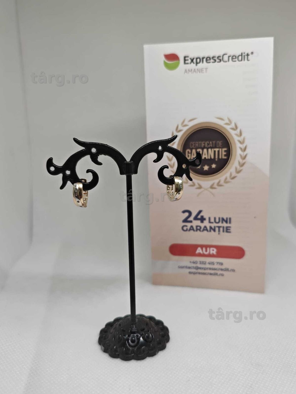 Cercei din aur de 14K  (Ag43 Falticeni B4008) - 24 luni garantie!