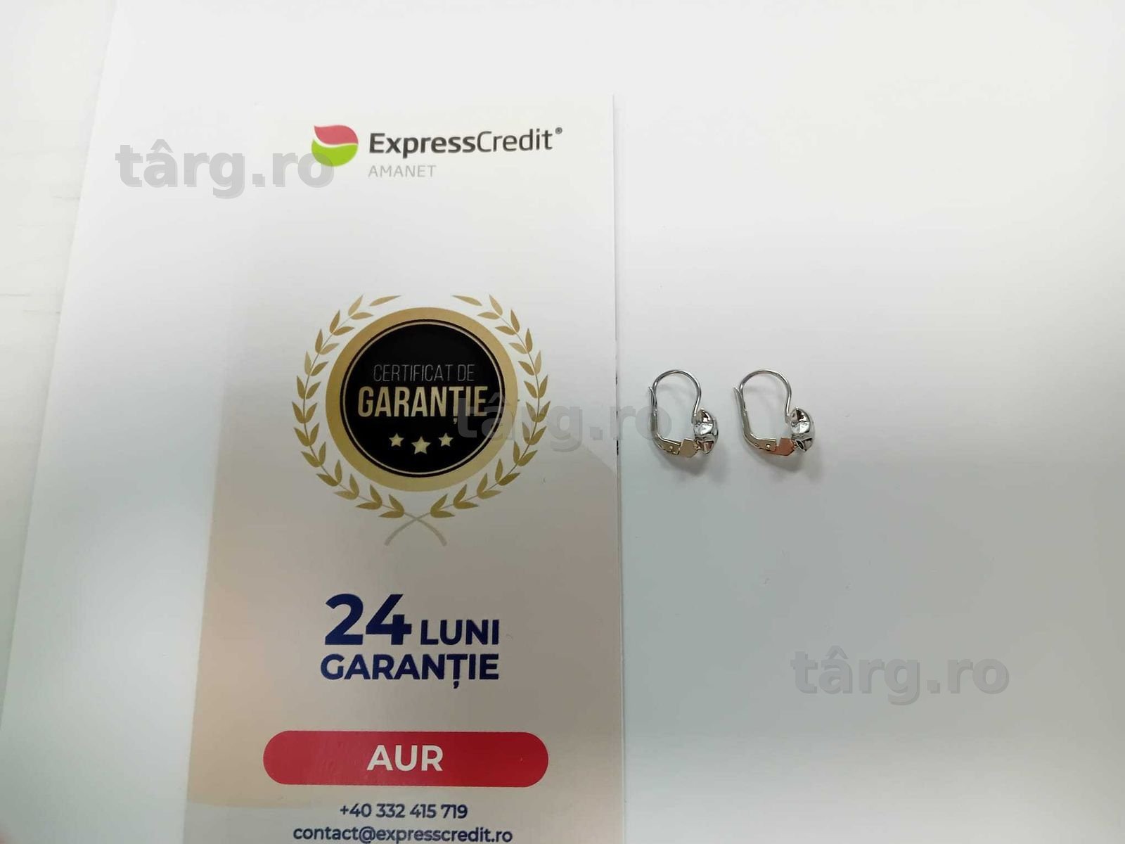 (Ag33) Cercei Aur 18K/Garantie 2 ani 2