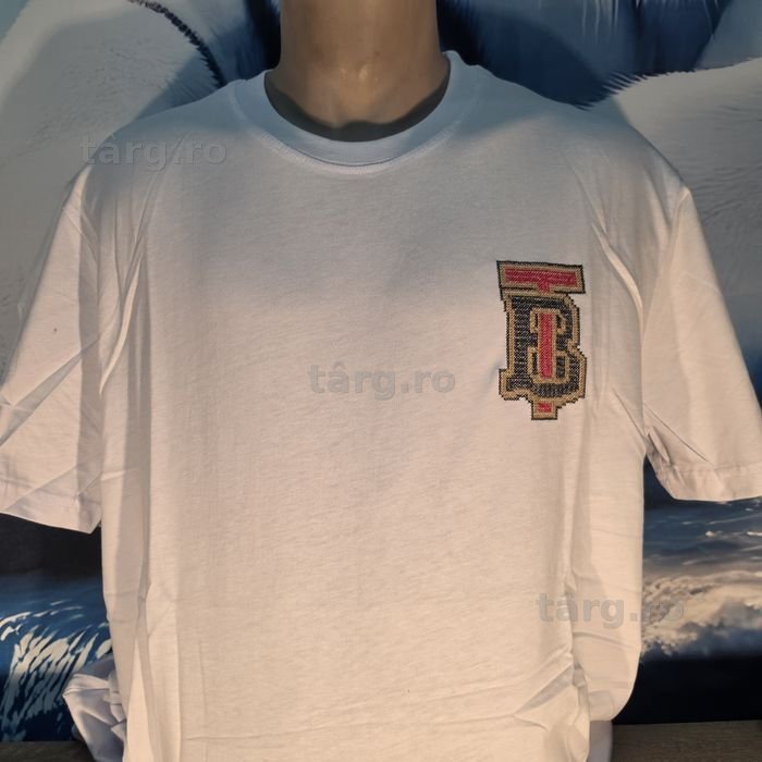 Tricou Burberry marimea S, alb, bumbac. Unisex. Nou cu eticheta. Farfetch