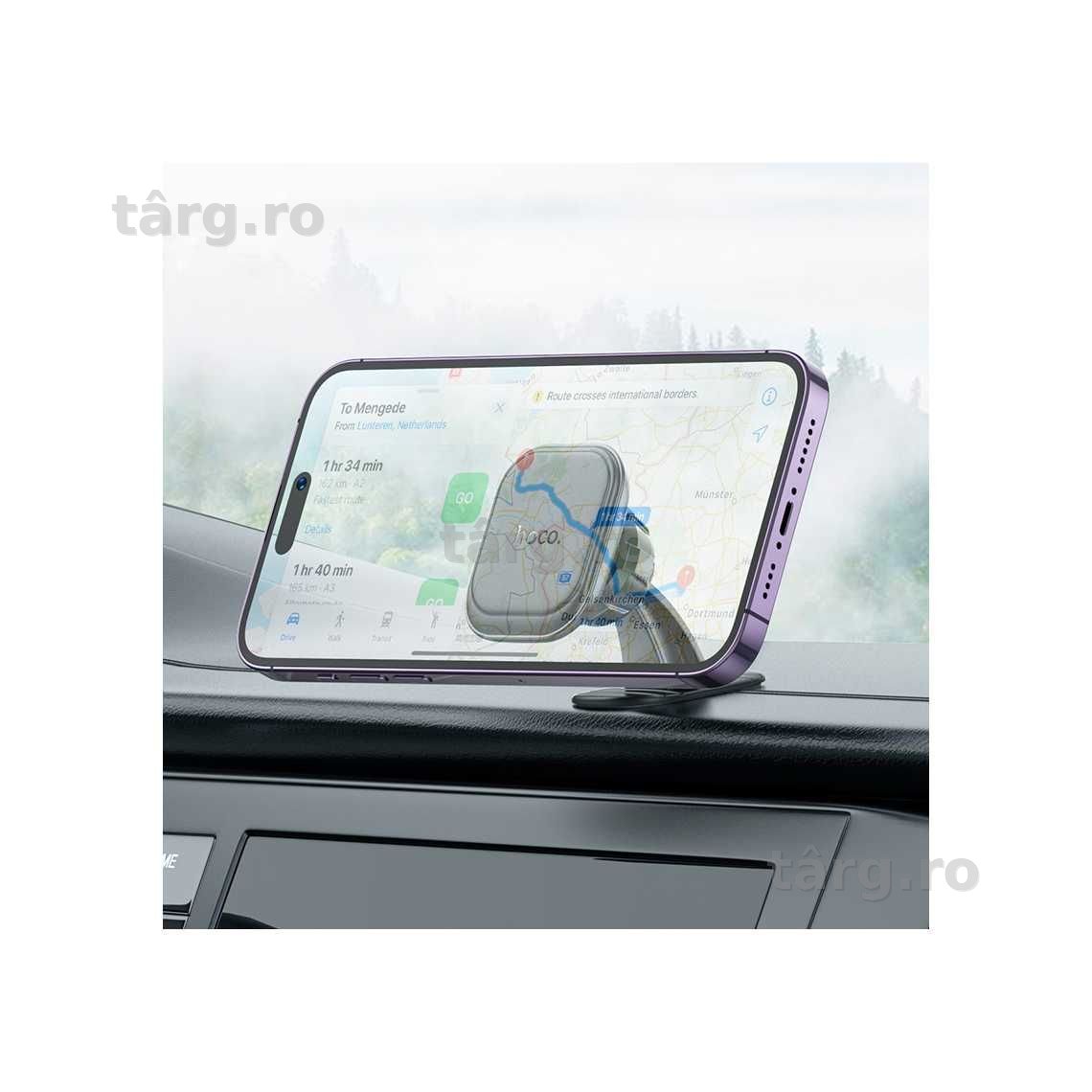 Suport Auto Hoco, Fixare Magnetică, Prindere pe Bord, Universal, Negru 6