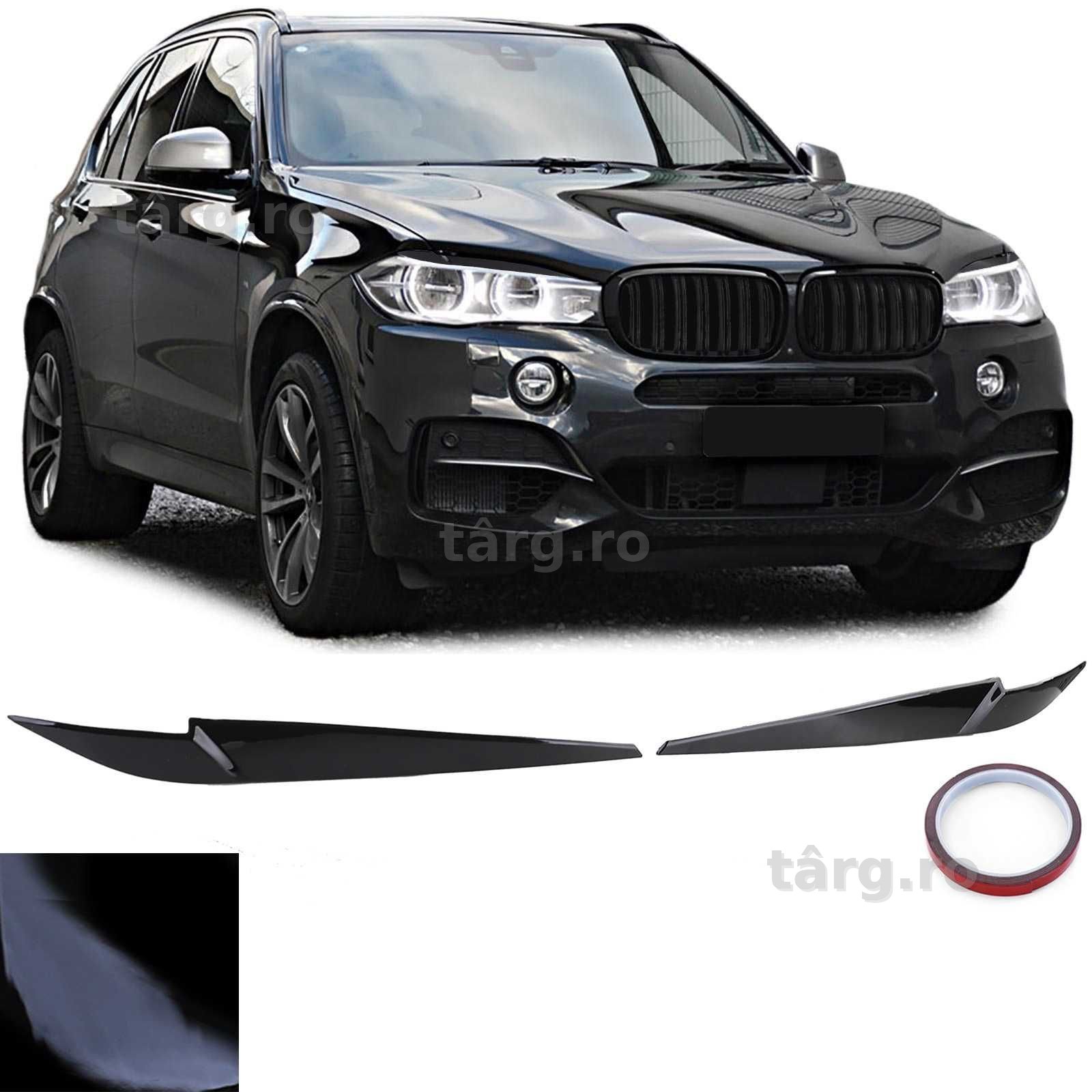 Pleoape faruri BMW X5 F15 2013-2018 negru lucios
