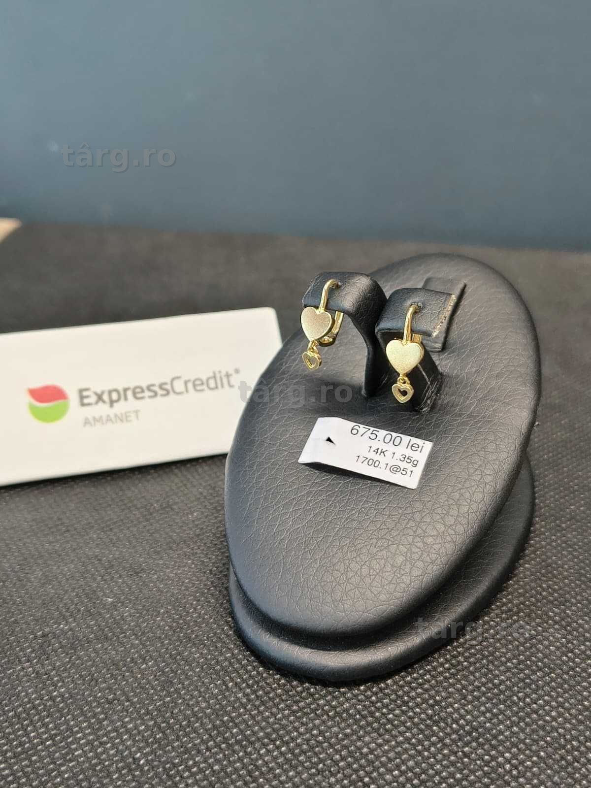 (AG51) Cercei aur 14K 1.35g b1700 - Garantie 2 ani!