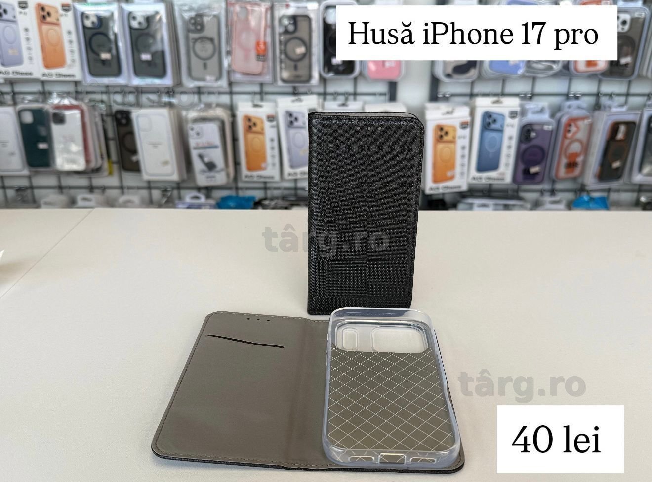 Husa tip carte - piele ecologica - iPhone 17 Pro 2
