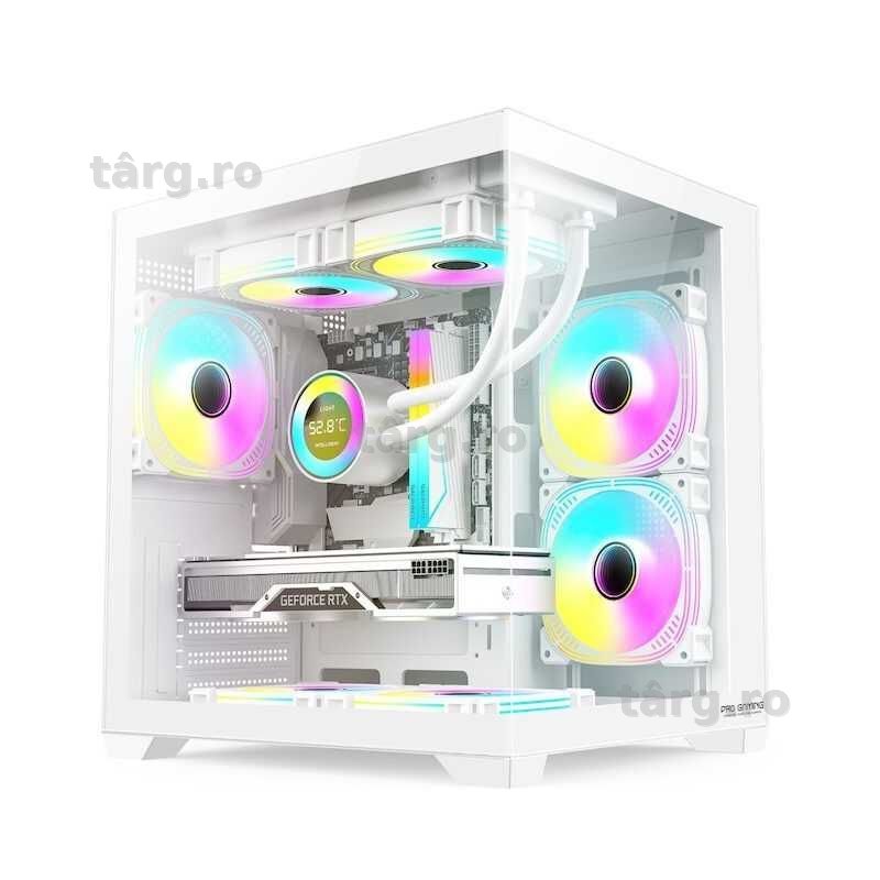 Carcasa Pro Gaming Ambra White, Cube Tower, M-ATX,