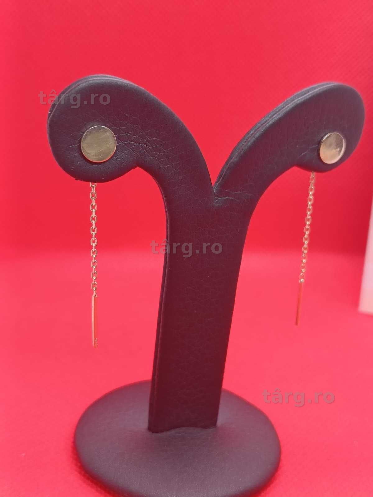 Cercei aur 14K 1.64g (Ag16 Moldova b32998.4) - Garantie 2 ani! 2