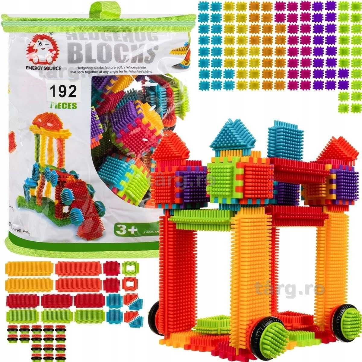 Set blocuri constructie educative Arici 192 piese Joc creativ stivuit