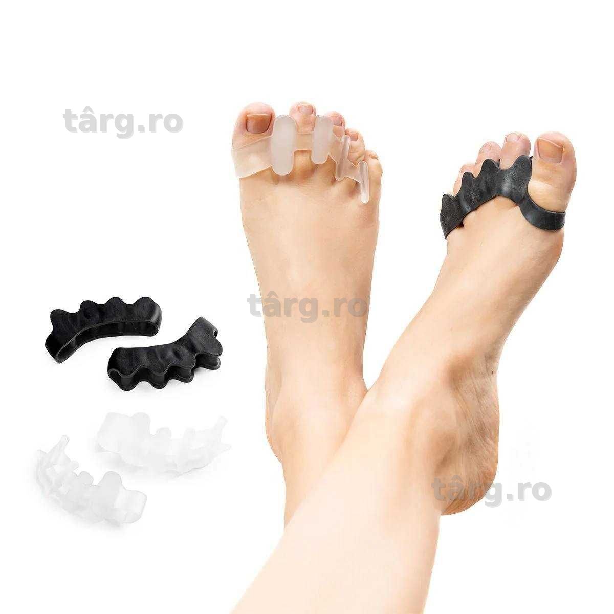 Set 4 separatoare si corectoare degete silicon pentru Hallux Valgus