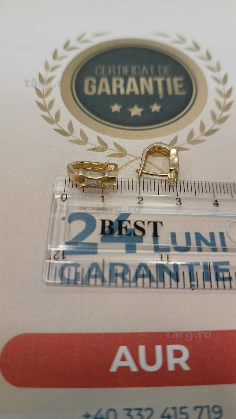 Cercei aur 14K 2.41gr [AG24 Harlau B.46312.1] - Garantie 2 ani! 3