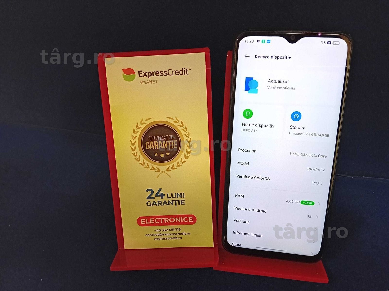 Oppo A17 64 GB /4 GB RAM ( B34749.1 / Ag28 Doi Baieti ) Garantie 2 ani ! 4