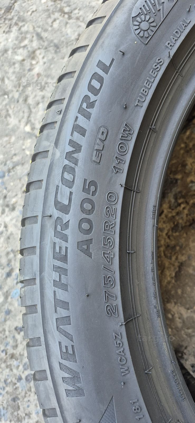 2 anvelope M+S Bridgestone 275/45/20.Pretul este pe bucata. 4