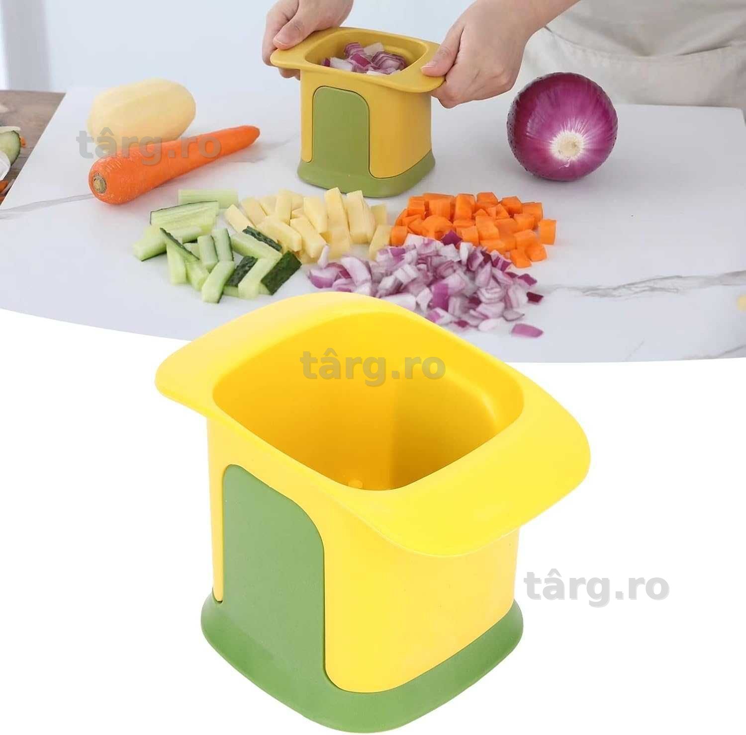 Feliator manual pentru legume lame din inox pt. salata de boeuf 10x10