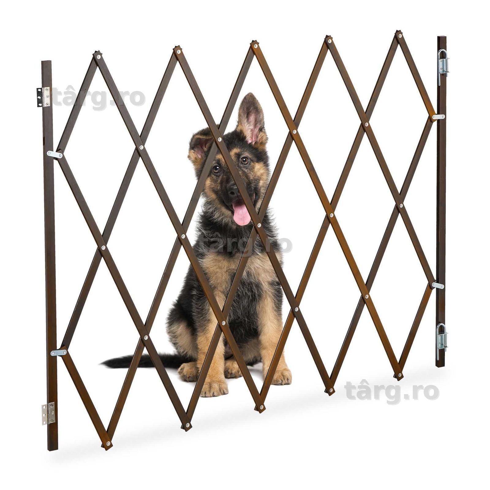 Poarta de siguranta extensibila animale de companie bambus 100x130 cm