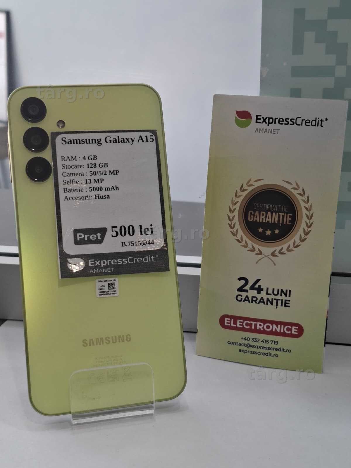 Telefon Samsung A15 (AG44B:7515)-garantie 2 ani!