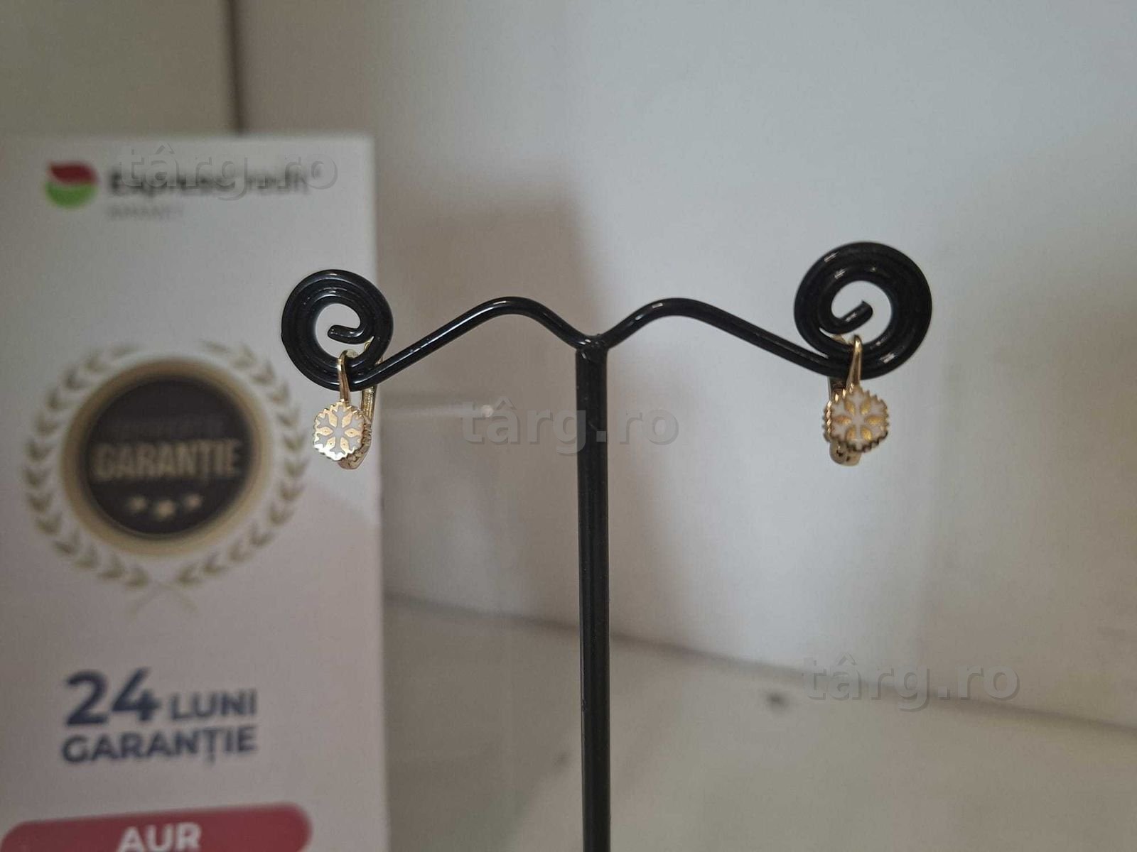(Ag33)Cercei Aur 14K/Garantie 2 ani 2