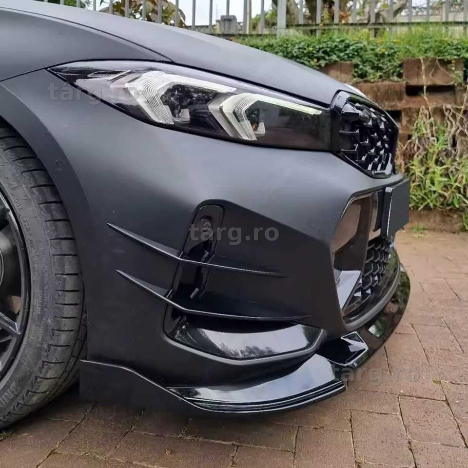 Extensii Aripioare Prelungiri Bara Fata M BMW G20 G21 LCI Facelift, Lip Splitere Negru Lucios
