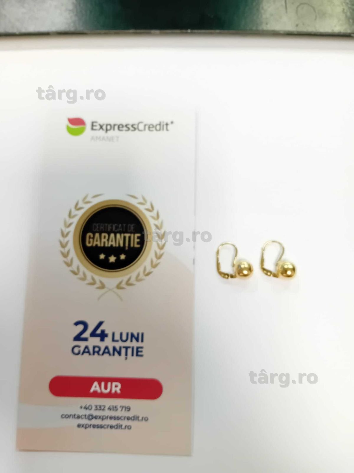 (Ag33) Cercei Aur 18K/Garantie 2 ani 2