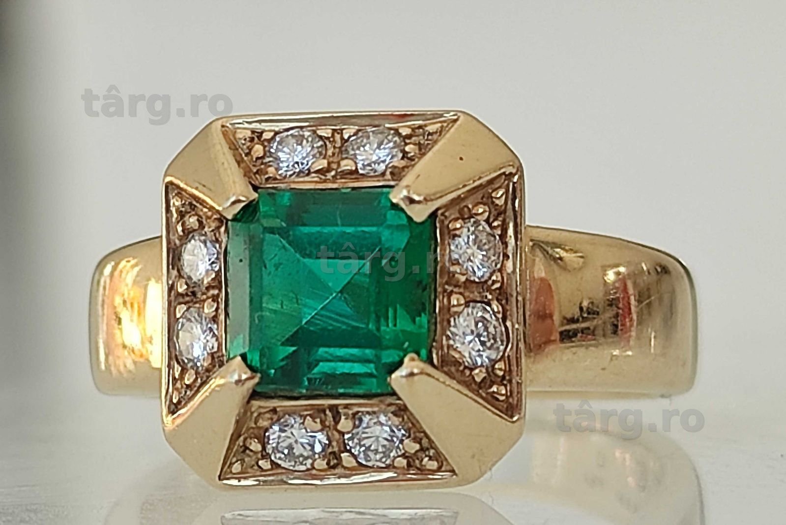 Inel smarald si diamante 1.82ct