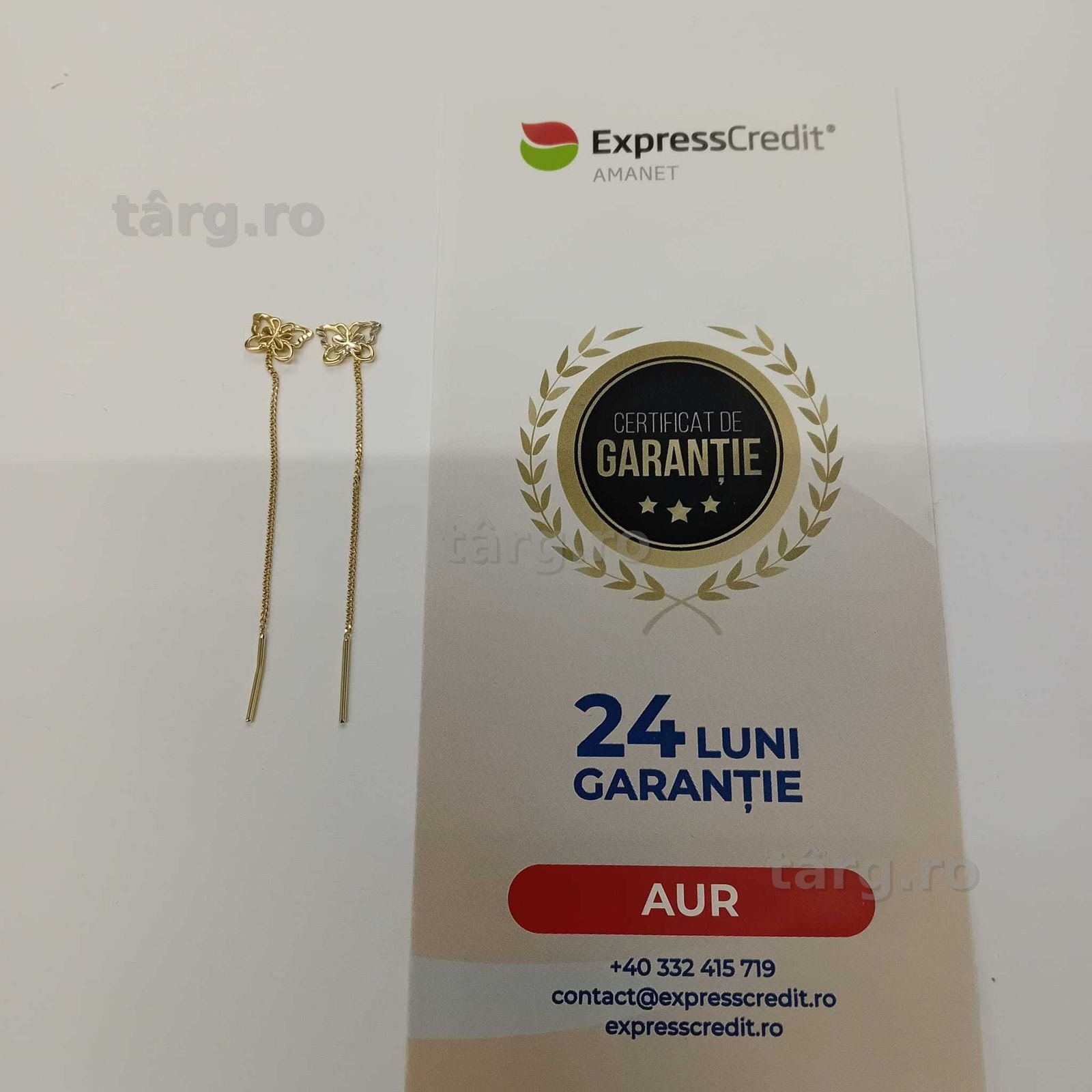 Cercei Aur 14k 0.94g (ag49 Esplanada b.8914) 2 ani garantie