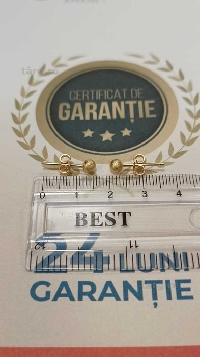 Cercei aur 18K 0.95gr (Ag24 Harlau B.45408.1) - Garantie 2 ani! 3