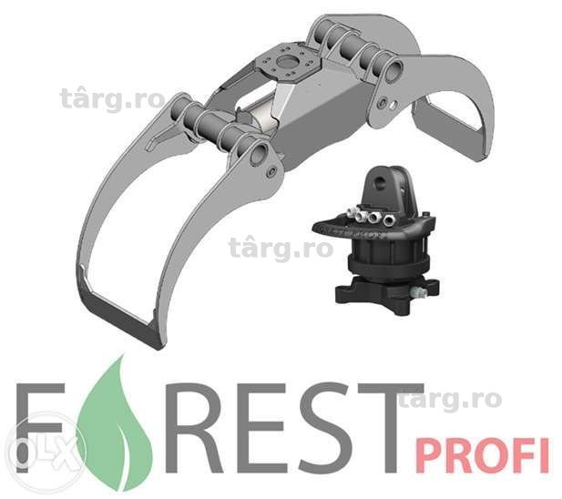 Graifer 167 cm + rotator 4 tone cu flansa