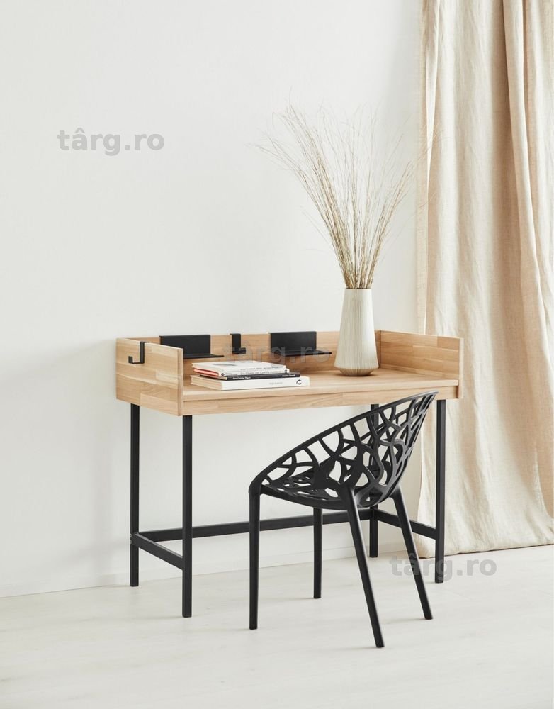 Birou din lemn masiv de stejar Jannete, 114 cm