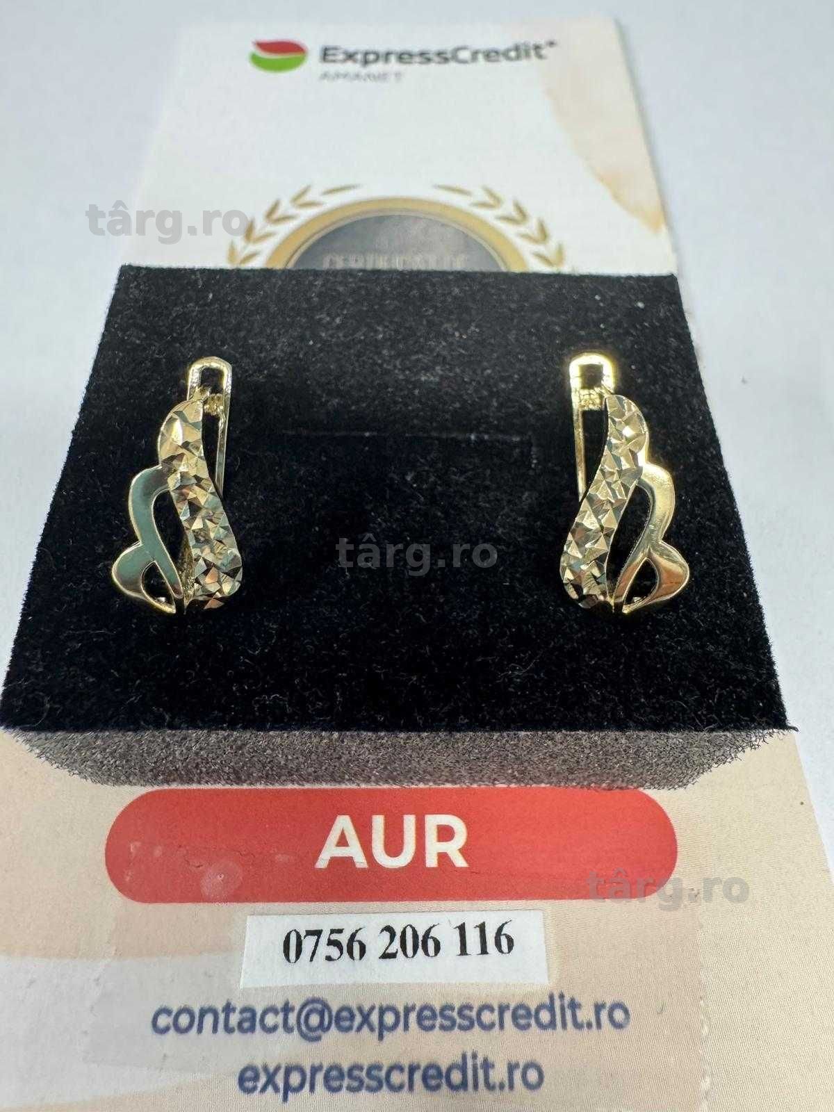 Cercei din aur 14k (69659.1/ 10 Pacurari 1) garantie 2 ani!