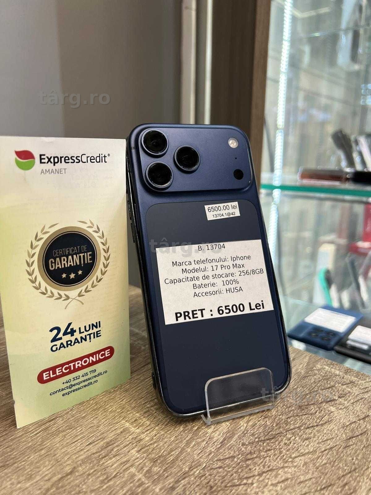 (AG42) Apple iPhone 17 Pro Max 256GB b13704 - Garantie 2 ani!