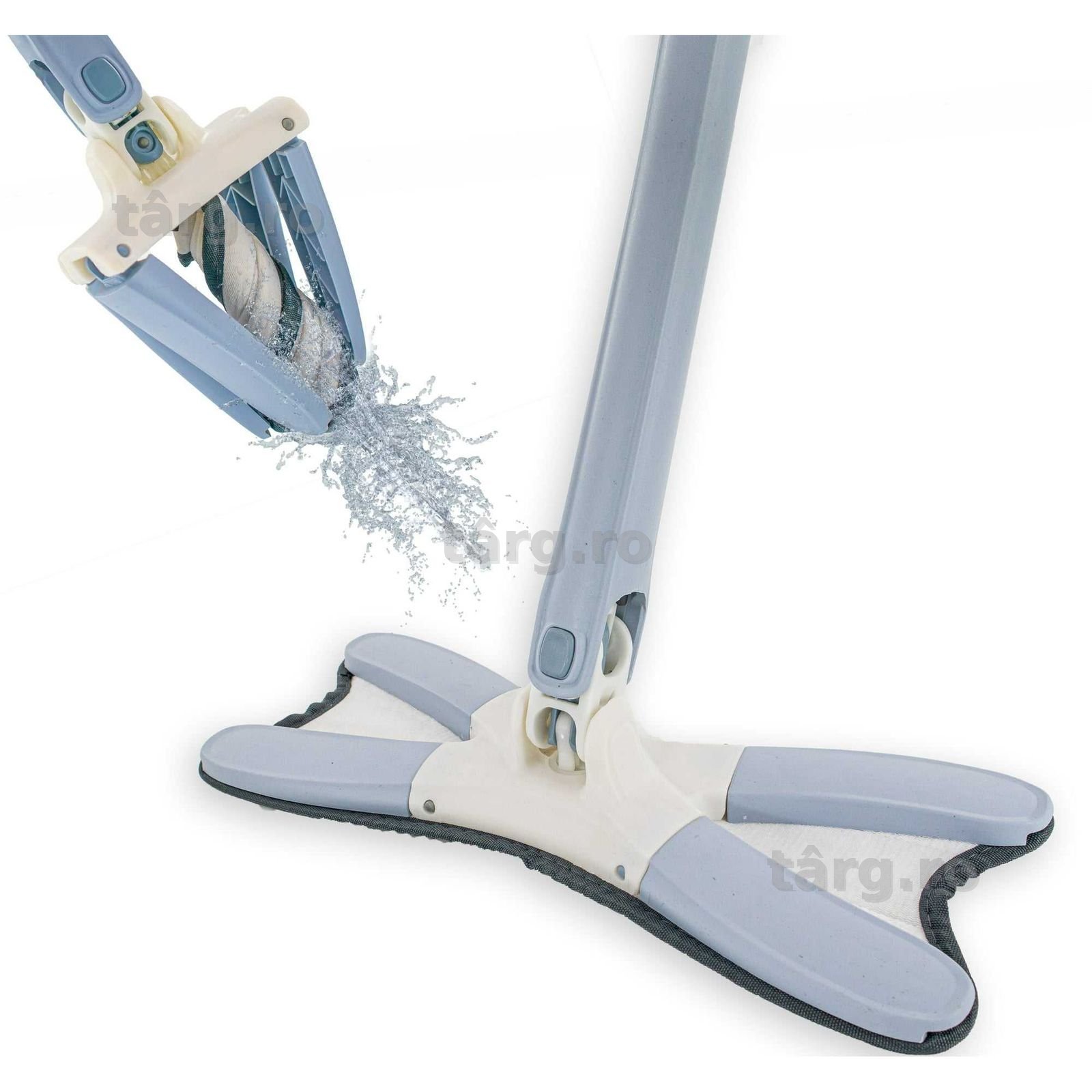 Mop Rotativ 360° cu Laveta Microfibra si Sistem Auto-Stoarcere Cap X