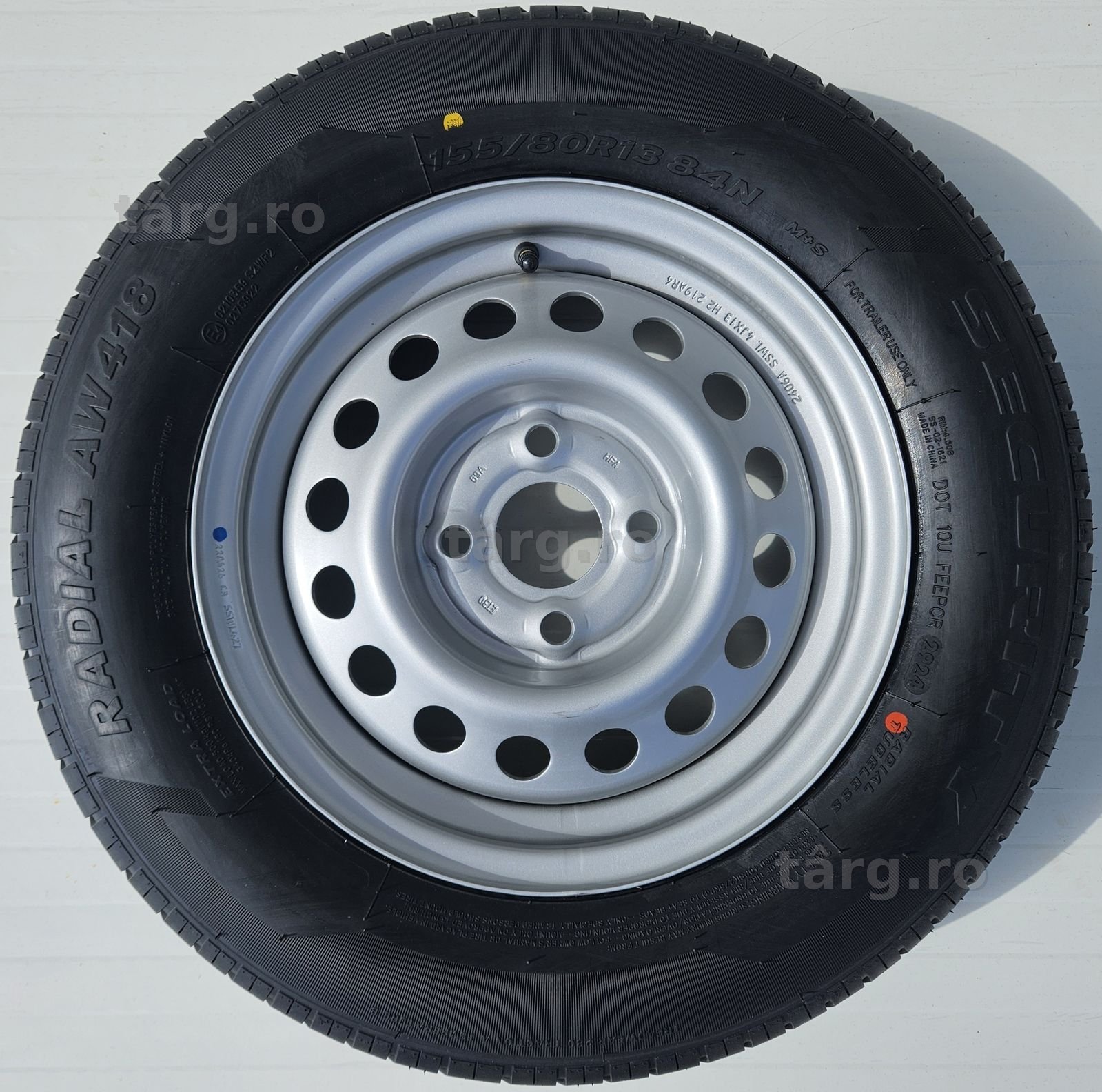 Roata remorca 155/80 R13 84N, Anvelopa SECURITY M+S pe Janta 4Jx13